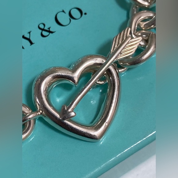 Pre-owned Tiffany & Co. Heart Arrow Motif Chain Bracelet Silver 925 - Picture 4 of 8